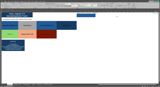 Engineering Internship Tracker V1.0